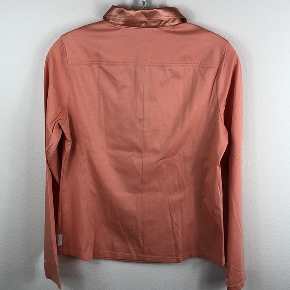 Lanvin Sport Collared Pullover Peach Shirt 38 8-10 - Picture 8 of 9